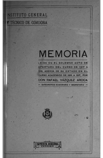 Memoria leída... acerca de su estado en el