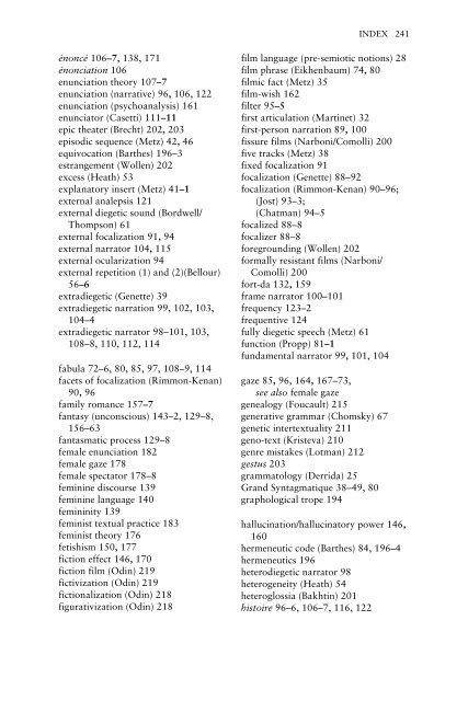 New Vocabularies in Film Semiotics