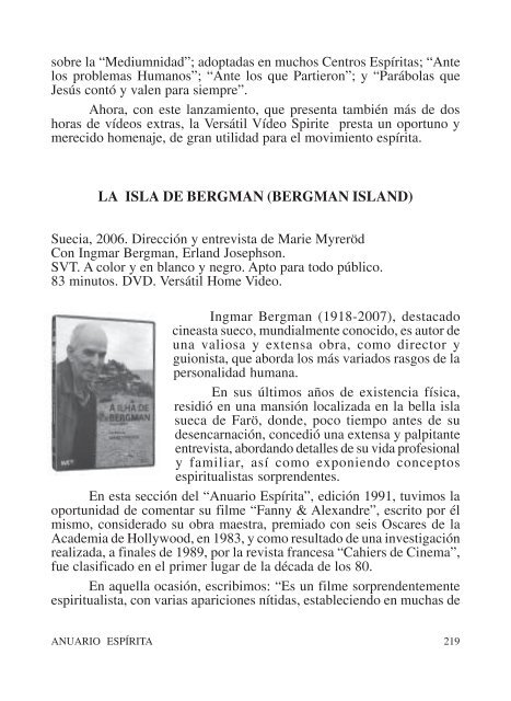 Anuario Espírita 2011 - ¡Bienvenido a Mensaje Fraternal!