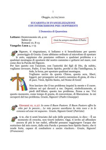 1 Oleggio, 21/02/2010 EUCARISTIA DI EVANGELIZZAZIONE CON ...