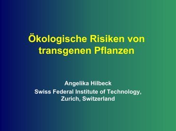 Präsentation zum Vortrag - Biosicherheit