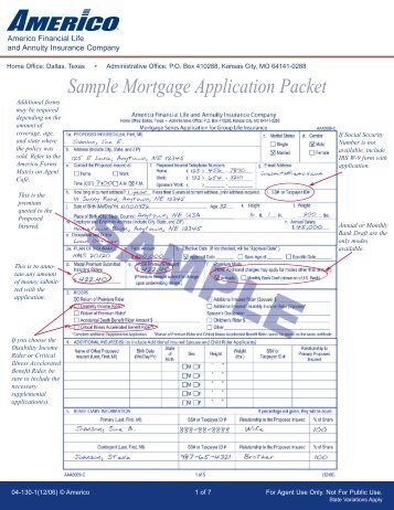 Sample Mortgage Application Packet - TAG U Senior