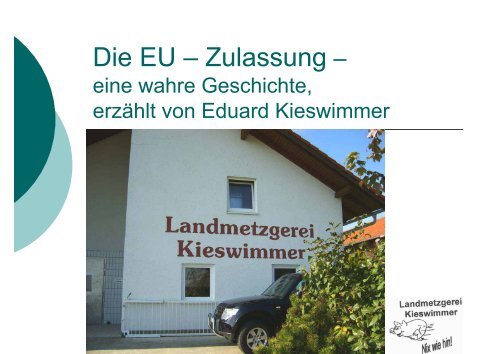 EU-Zulassung - Fleischerei-Berufsgenossenschaft