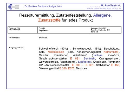 EU-Zulassung - Fleischerei-Berufsgenossenschaft