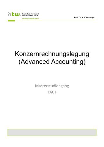 Konzernrechnungslegung (Advanced Accounting)