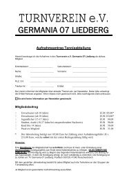 Aufnahmeantrag Tennisabteilung - TV Germania Liedberg