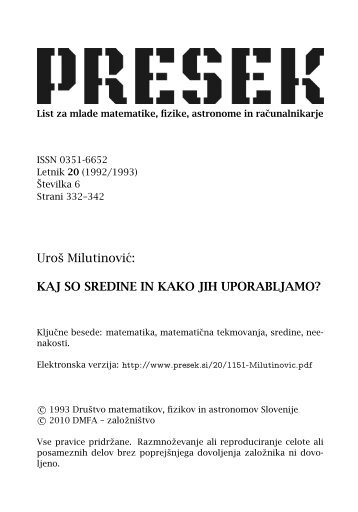 članek PDF - Presek