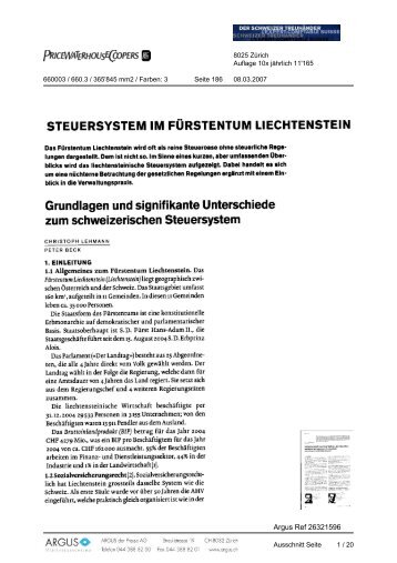 STEUERSYSTEM IM FÜRSTENTUM LIECHTENSTEIN ... - PwC