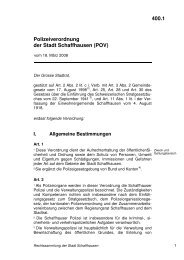 400.1 Polizeiverordnung der Stadt Schaffhausen (POV)