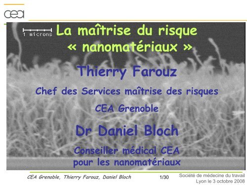 Thierry Farouz Dr Daniel Bloch - Société de Médecine & Santé au ...