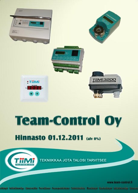 Hinnasto 01.12.2011 (alv 0%) - Team-Control Oy