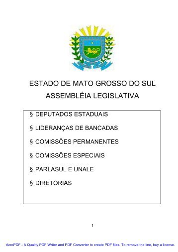 estado de mato grosso do sul assembléia legislativa - Assembleia ...