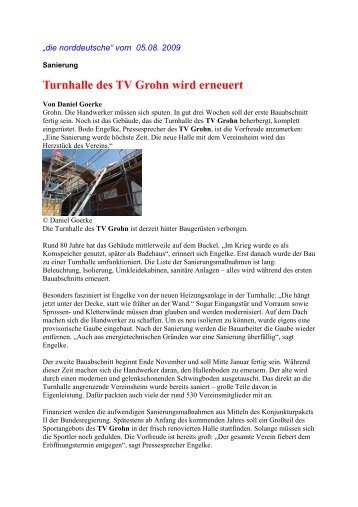 Turnhalle des TV Grohn wird erneuert