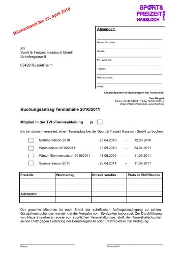 Buchungsantrag Tennishalle - beim TV 1890 eV Rüsselsheim ...