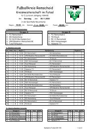 Spielplan Futsal 091108 - TV Hasten 1871 e.V., Remscheid