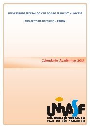 Calendário Acadêmico 2013 - Univasf