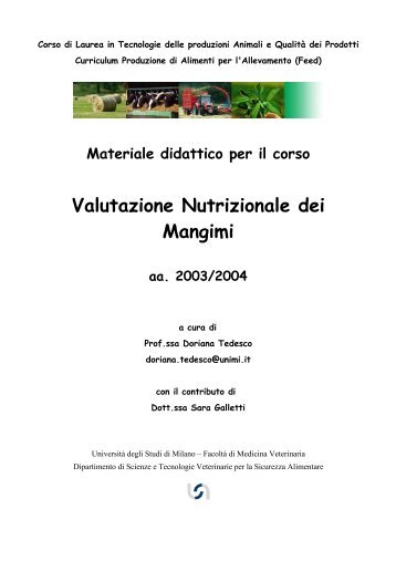 Dispensa Val Nutr Mangimi_Tedesco.pdf - Università degli Studi di ...