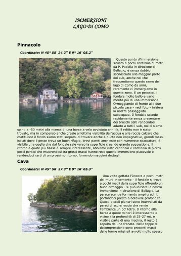 IMMERSIONI LAGO DI COMO - CC Amici del Mare