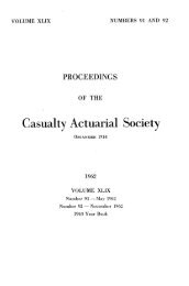 1962 Proceedings of the Casualty Actuarial Society, Volume XLIX