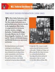 The records of The West Indies Federation (1958 – 1962)