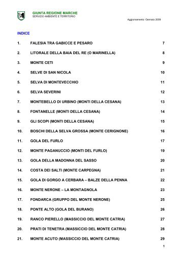 1. falesia tra gabicce e pesaro 7 2. litorale della baia del re (o ...