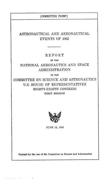 Astronautical and Aeronautical Events of 1962 - NASA's History Office