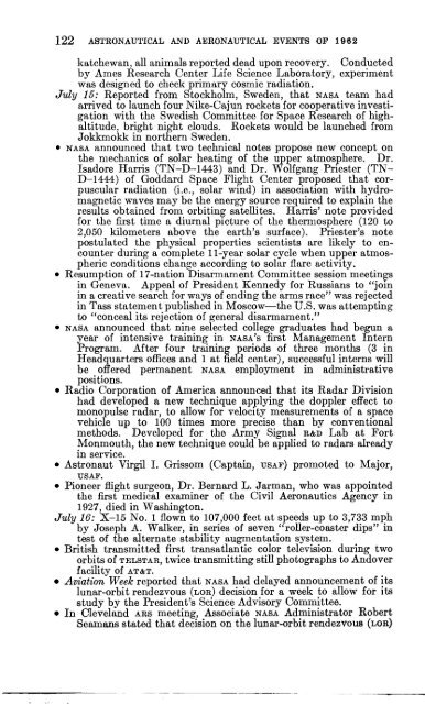 Astronautical and Aeronautical Events of 1962 - NASA's History Office