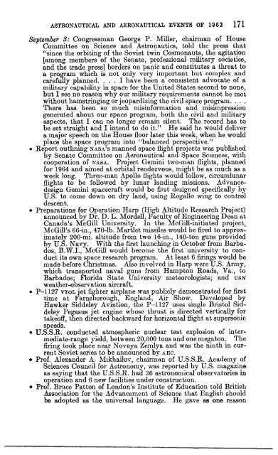 Astronautical and Aeronautical Events of 1962 - NASA's History Office