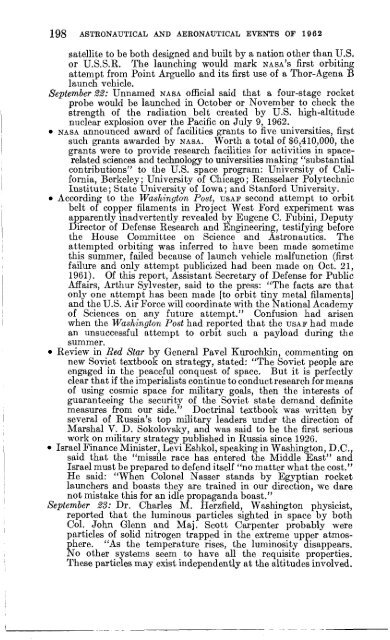 Astronautical and Aeronautical Events of 1962 - NASA's History Office