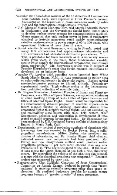 Astronautical and Aeronautical Events of 1962 - NASA's History Office