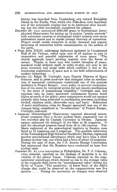 Astronautical and Aeronautical Events of 1962 - NASA's History Office