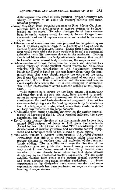 Astronautical and Aeronautical Events of 1962 - NASA's History Office