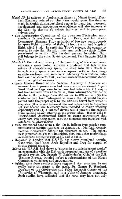 Astronautical and Aeronautical Events of 1962 - NASA's History Office