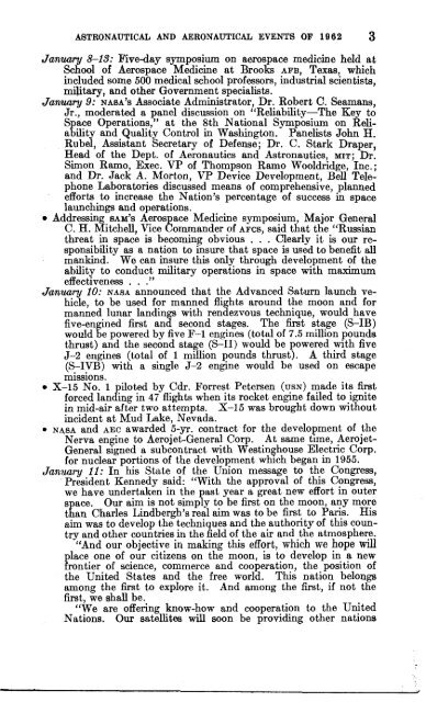 Astronautical and Aeronautical Events of 1962 - NASA's History Office