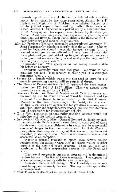 Astronautical and Aeronautical Events of 1962 - NASA's History Office