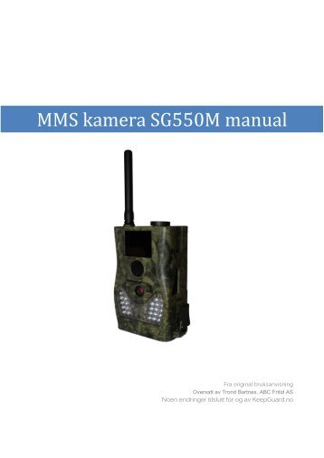 MMS kamera SG550M manual