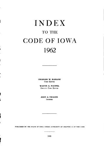 1962 Iowa Code Index.pdf - Iowa Legislature - State of Iowa