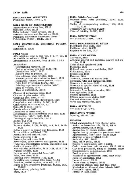 1962 Iowa Code Index.pdf - Iowa Legislature - State of Iowa