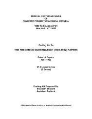 The Frederick Gudernatsch, MD (1881-1962) Papers - Weill Medical ...