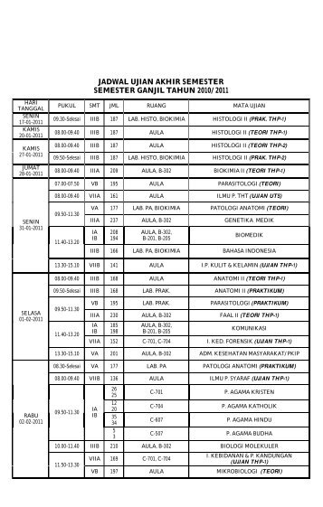 JADWAL BARU UJIAN AKHIR SEMESTER.pdf - FK UWKS