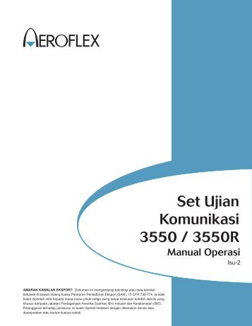 manual operasi set ujian komunikasi 3550 / 3550r - Aeroflex