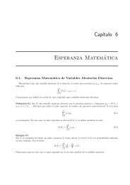 Cap´ıtulo 6 Esperanza Matemática - Cimat