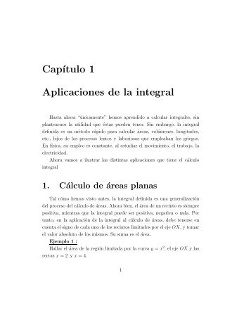 Cap´ıtulo 1 Aplicaciones de la integral