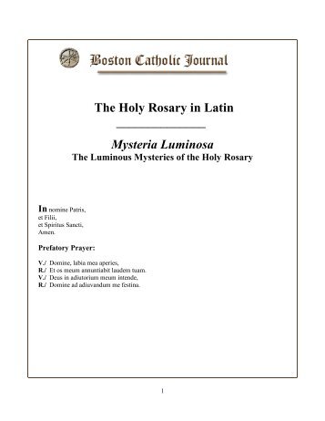 Printable PDF Version of the Luminous Mysteries of the Holy Rosary ...
