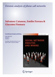 Forensic analysis of phone call networks Salvatore Catanese, Emilio ...