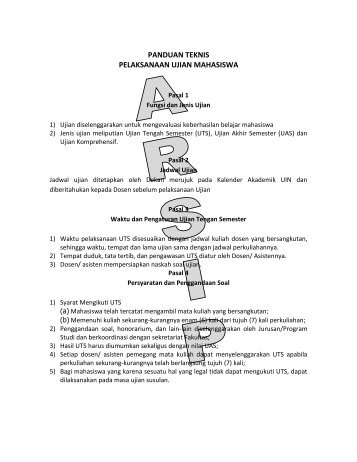 PANDUAN TEKNIS PELAKSANAAN UJIAN MAHASISWA - Fakultas ...