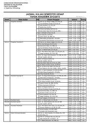 Jadwal Kuliah Semester Genap TA 2012/2013 - FE Unpad