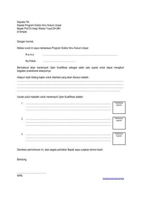 2. formulir ujian kualifikasi.pdf - Unpar