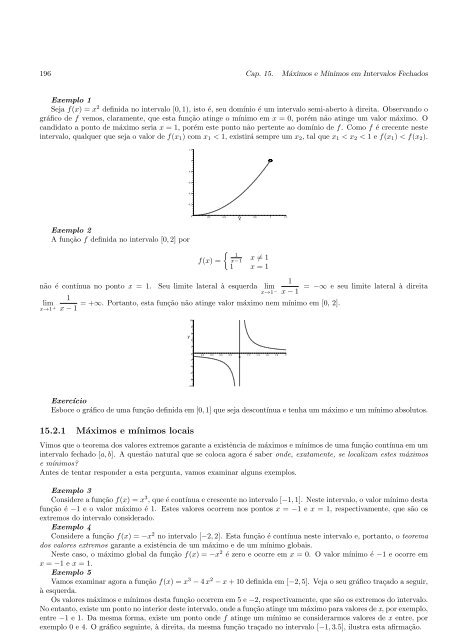 Cap´ıtulo 15 Máximos e M´ınimos em Intervalos Fechados