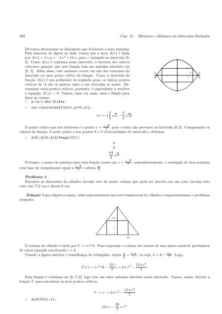 Cap´ıtulo 15 Máximos e M´ınimos em Intervalos Fechados